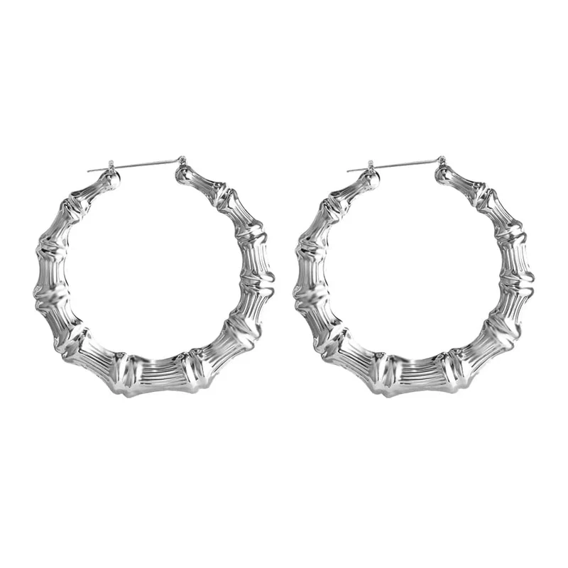 VIVILADY Heißer Größere Bambus Hoop Ohrringe Frauen Basketball Wives Sommer Frühling Herbst Mode Schmuck Mädchen Bijoux Zubehör Geschenke