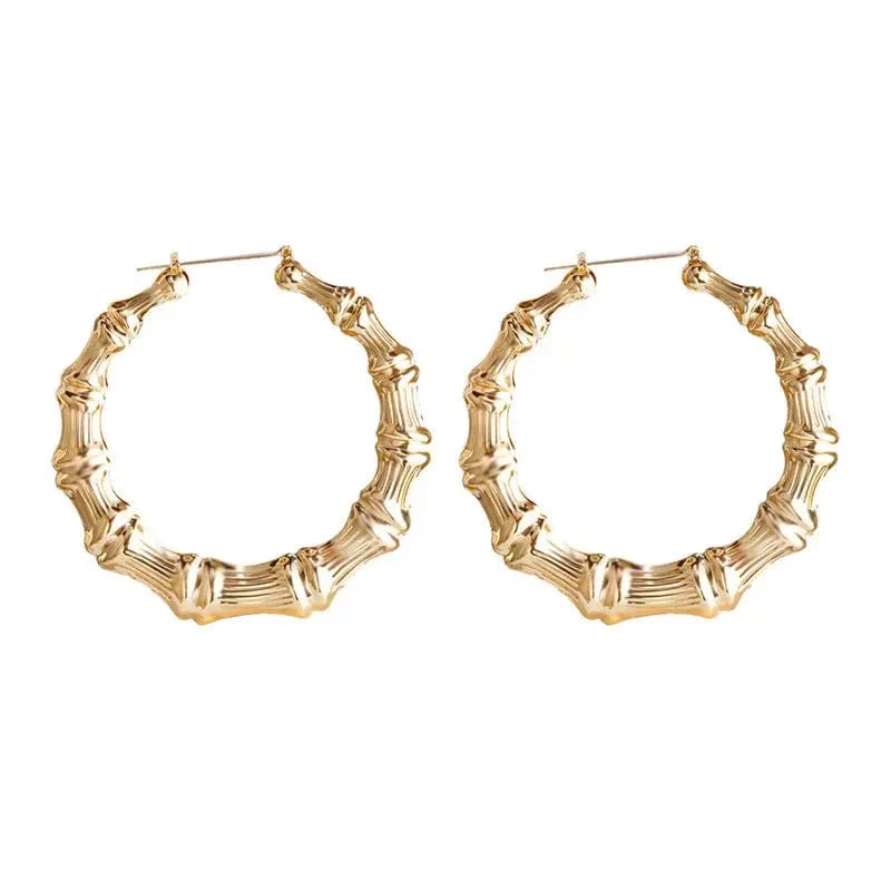 VIVILADY Heißer Größere Bambus Hoop Ohrringe Frauen Basketball Wives Sommer Frühling Herbst Mode Schmuck Mädchen Bijoux Zubehör Geschenke