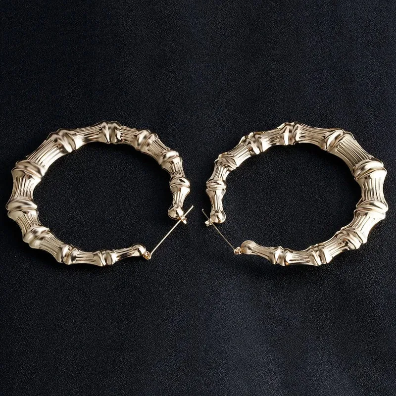 VIVILADY Heißer Größere Bambus Hoop Ohrringe Frauen Basketball Wives Sommer Frühling Herbst Mode Schmuck Mädchen Bijoux Zubehör Geschenke