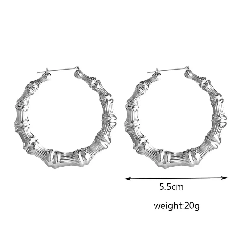 VIVILADY Heißer Größere Bambus Hoop Ohrringe Frauen Basketball Wives Sommer Frühling Herbst Mode Schmuck Mädchen Bijoux Zubehör Geschenke