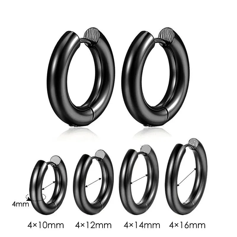 Edelstahl Creolen Für Männer Frauen Einfache Hip Hop Rock Gold Farbe Piercing Punk Chic Schmuck Koreanische Klobige Ohrringe