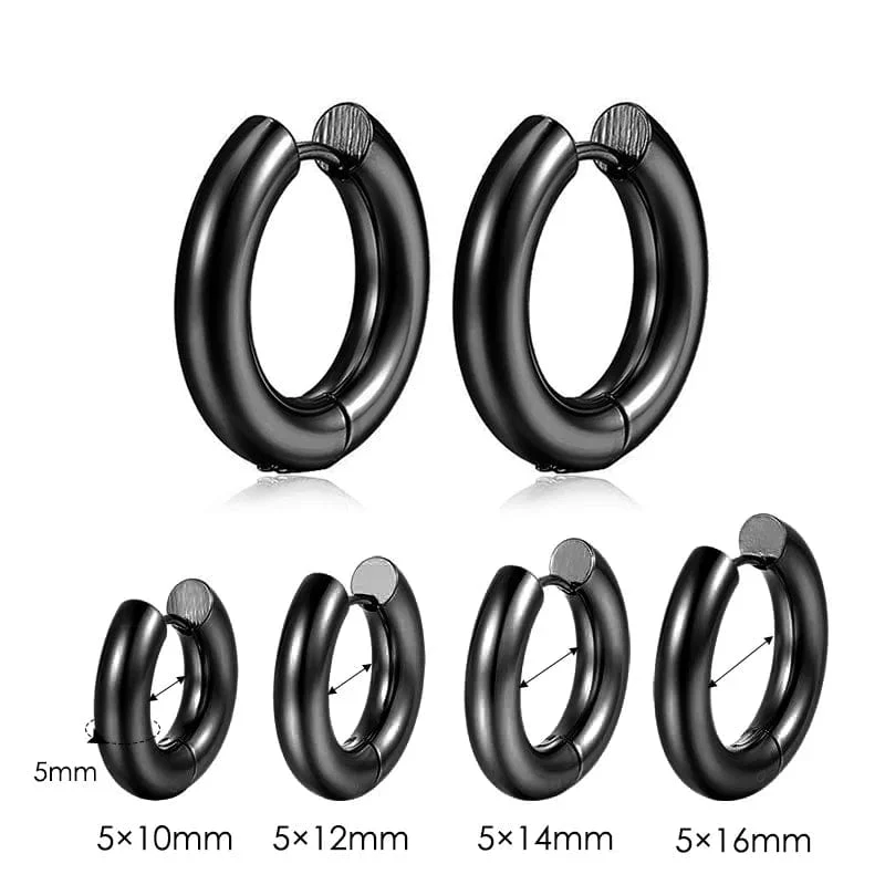 Edelstahl Creolen Für Männer Frauen Einfache Hip Hop Rock Gold Farbe Piercing Punk Chic Schmuck Koreanische Klobige Ohrringe