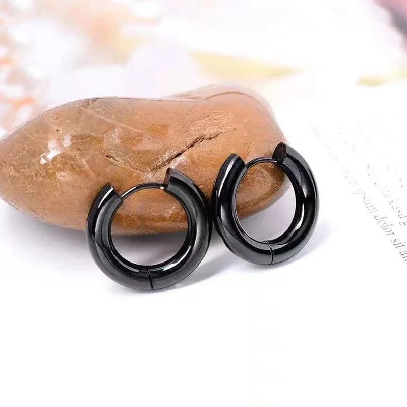 Edelstahl Creolen Für Männer Frauen Einfache Hip Hop Rock Gold Farbe Piercing Punk Chic Schmuck Koreanische Klobige Ohrringe