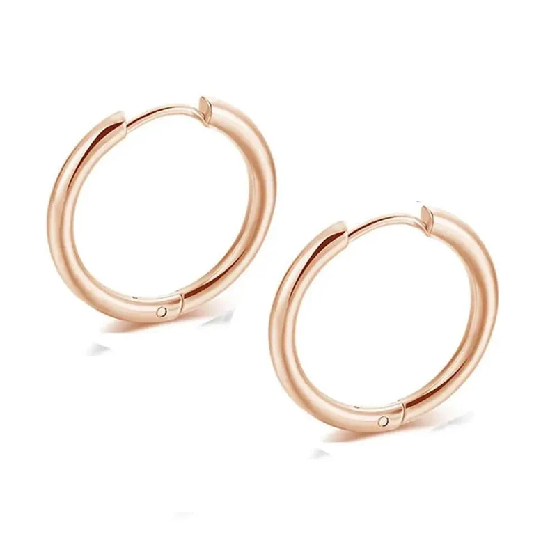 2 Teil/satz Edelstahl Kleine Creolen für Frauen Männer Gold Farbe Schwarz Kreis Dicken Ohr Ring Huggie Ohrringe Hoop Piercing