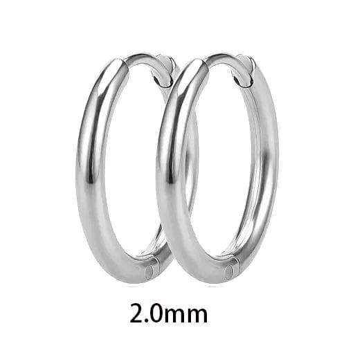2 Teil/satz Edelstahl Kleine Creolen für Frauen Männer Gold Farbe Schwarz Kreis Dicken Ohr Ring Huggie Ohrringe Hoop Piercing
