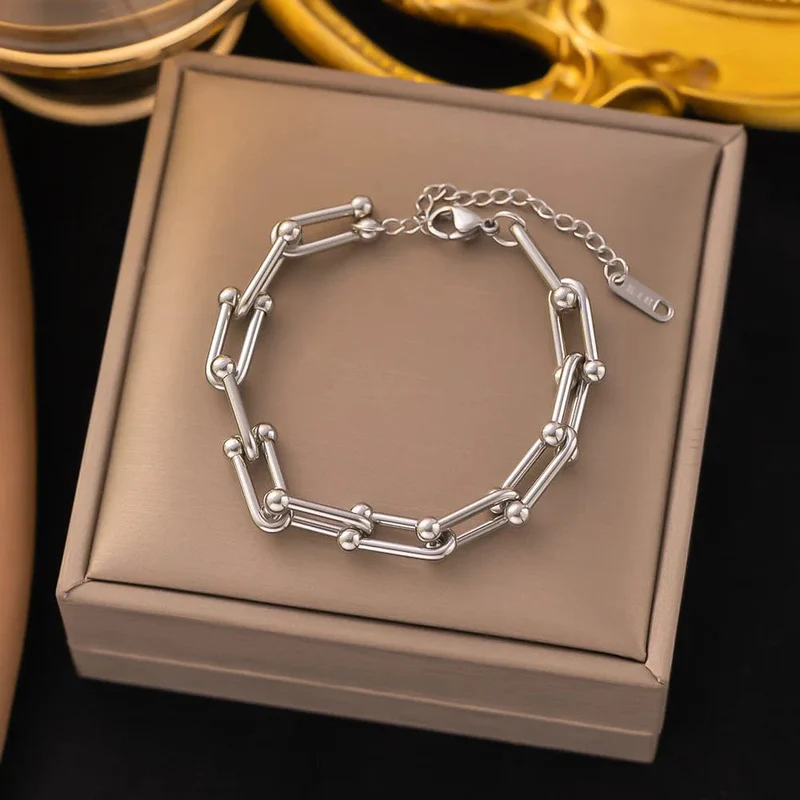 Edelstahl Stahl Farbe frauen Armband Liebe Herz Charme Hand Kette Mode Trendy Armreif Partei Schmuck Geschenke Neue Großhandel