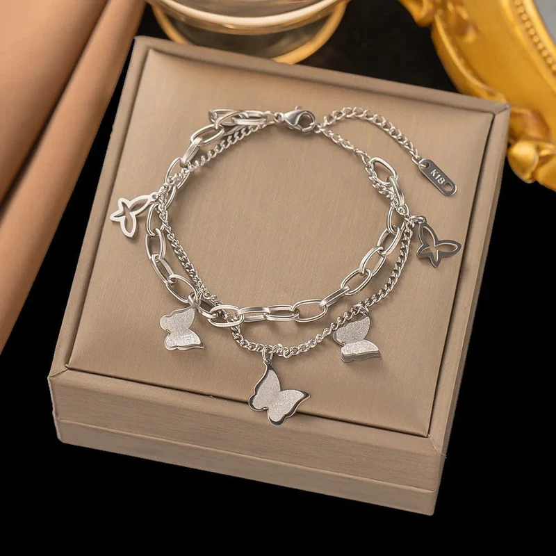 Edelstahl Stahl Farbe frauen Armband Liebe Herz Charme Hand Kette Mode Trendy Armreif Partei Schmuck Geschenke Neue Großhandel