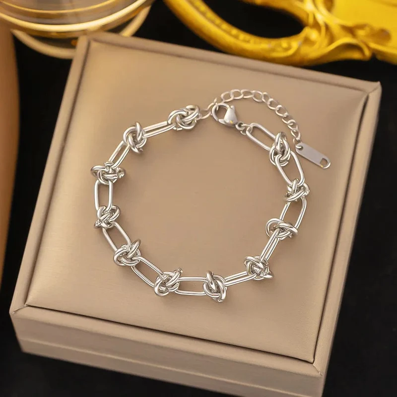 Edelstahl Stahl Farbe frauen Armband Liebe Herz Charme Hand Kette Mode Trendy Armreif Partei Schmuck Geschenke Neue Großhandel