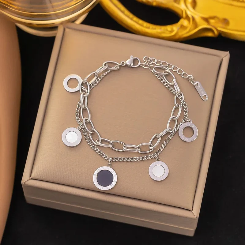 Edelstahl Stahl Farbe frauen Armband Liebe Herz Charme Hand Kette Mode Trendy Armreif Partei Schmuck Geschenke Neue Großhandel
