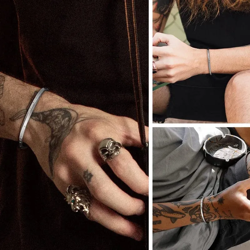 Vnox Retro Nordic Vikings Manschettenarmreif Armbänder für Männer, Edelstahl Mobius Nordische Mythologie Runen Amulett Schmuck Papa Geschenk