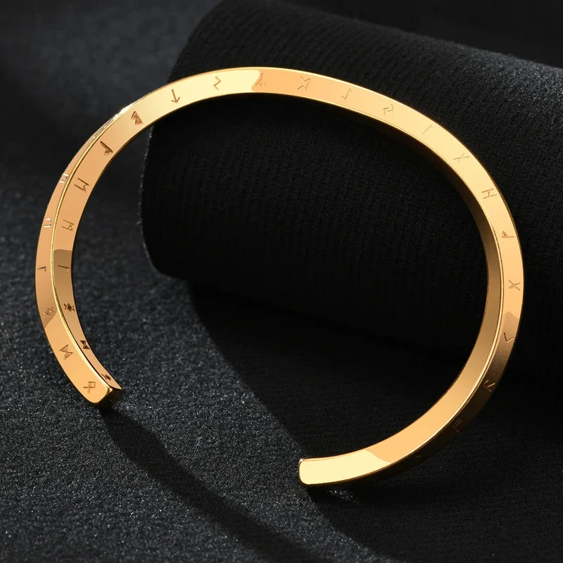 Vnox Retro Nordic Vikings Manschettenarmreif Armbänder für Männer, Edelstahl Mobius Nordische Mythologie Runen Amulett Schmuck Papa Geschenk
