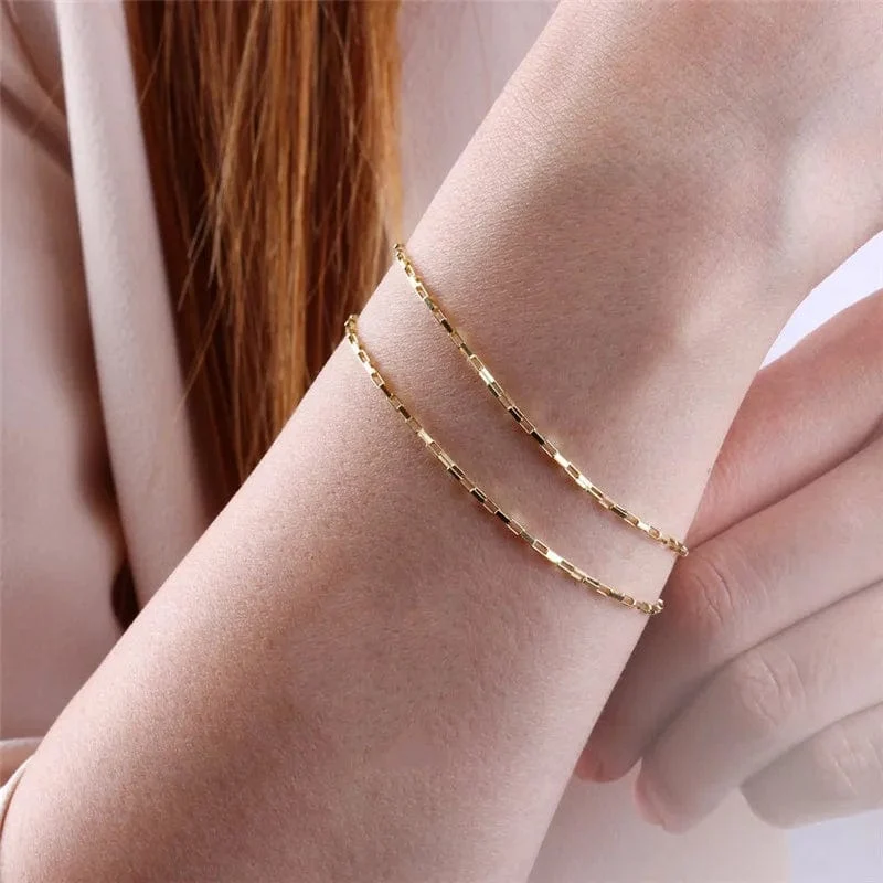 14K Gold gefülltes Kettenarmband, handgefertigter Schmuck, Boho-Charm-Armbänder, Vintage-Fußkettchen für Frauen, Brautjungfern-Geschenk, Goldarmband