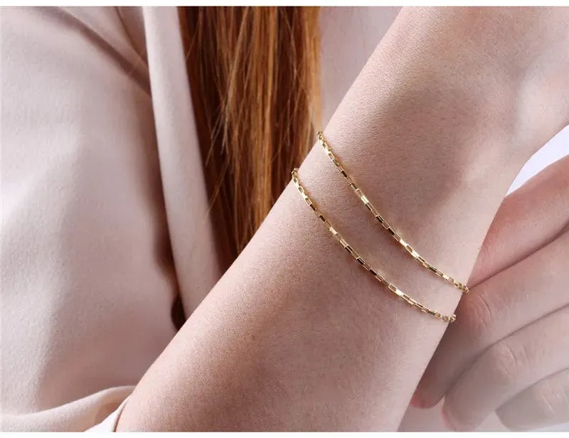 14K Gold gefülltes Kettenarmband, handgefertigter Schmuck, Boho-Charm-Armbänder, Vintage-Fußkettchen für Frauen, Brautjungfern-Geschenk, Goldarmband