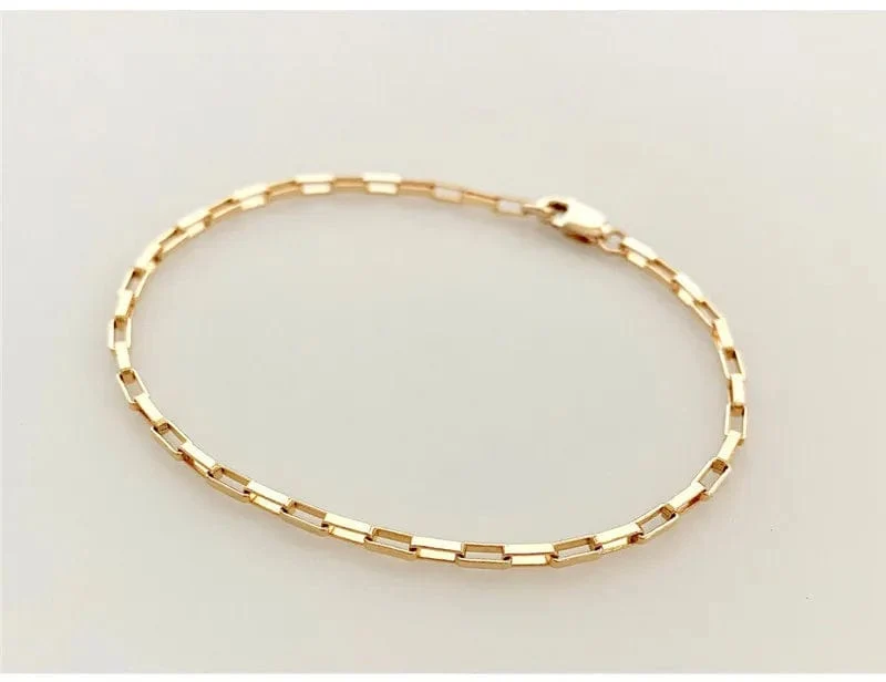 14K Gold gefülltes Kettenarmband, handgefertigter Schmuck, Boho-Charm-Armbänder, Vintage-Fußkettchen für Frauen, Brautjungfern-Geschenk, Goldarmband