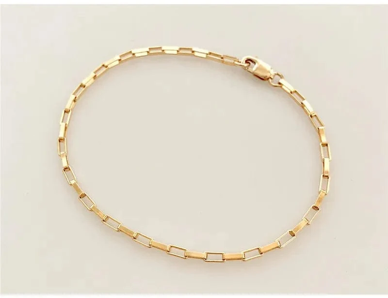 14K Gold gefülltes Kettenarmband, handgefertigter Schmuck, Boho-Charm-Armbänder, Vintage-Fußkettchen für Frauen, Brautjungfern-Geschenk, Goldarmband