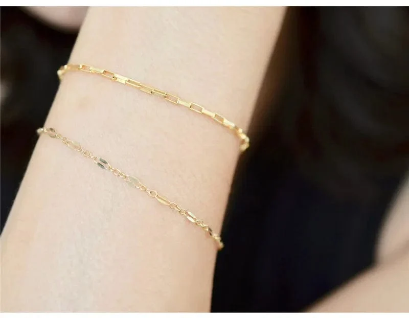 14K Gold gefülltes Kettenarmband, handgefertigter Schmuck, Boho-Charm-Armbänder, Vintage-Fußkettchen für Frauen, Brautjungfern-Geschenk, Goldarmband