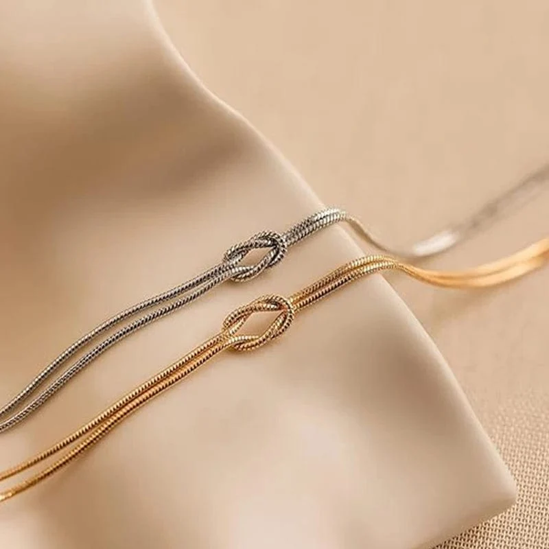 Liebesknoten-Paararmbänder, 14 Karat echt vergoldete Edelstahlarmbänder für Frauen, verstellbare Geschenke für Paare, zierliche Mode