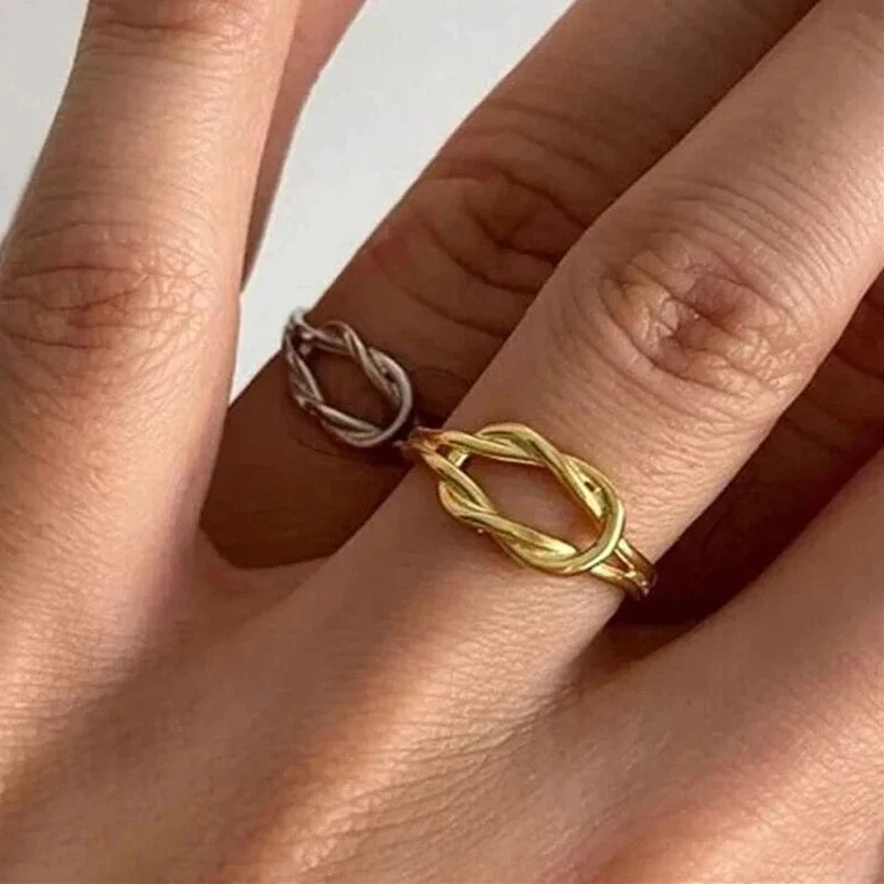 Liebesknoten-Paararmbänder, 14 Karat echt vergoldete Edelstahlarmbänder für Frauen, verstellbare Geschenke für Paare, zierliche Mode