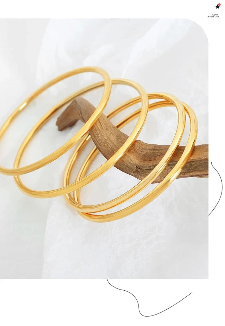 Farbechter Armreif aus Edelstahl für Frauen, nicht verblassend, rund, minimalistisch, Damen-Armbänder, Luxusschmuck für Frauen