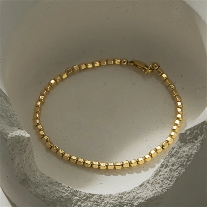 14K Gold gefülltes Perlenarmband, handgefertigt, anlaufgeschützter Schmuck, Boho-Armbänder, Fußkettchen für Frauen, Brautjungferngeschenk, Goldarmband