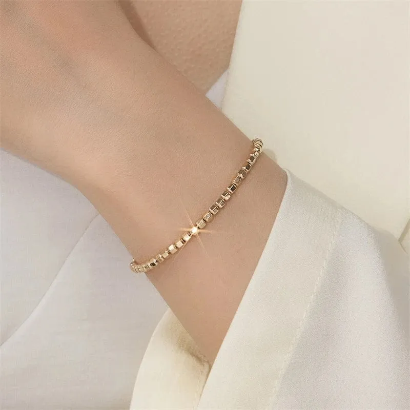 14K Gold gefülltes Perlenarmband, handgefertigt, anlaufgeschützter Schmuck, Boho-Armbänder, Fußkettchen für Frauen, Brautjungferngeschenk, Goldarmband