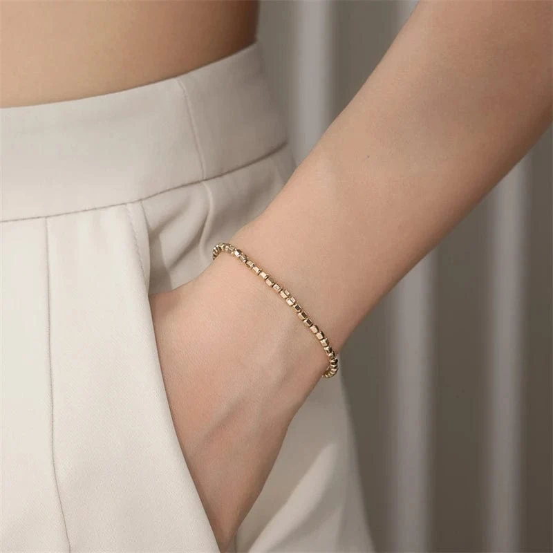 14K Gold gefülltes Perlenarmband, handgefertigt, anlaufgeschützter Schmuck, Boho-Armbänder, Fußkettchen für Frauen, Brautjungferngeschenk, Goldarmband