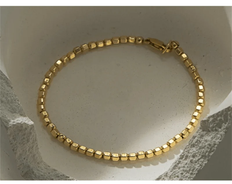 14K Gold gefülltes Perlenarmband, handgefertigt, anlaufgeschützter Schmuck, Boho-Armbänder, Fußkettchen für Frauen, Brautjungferngeschenk, Goldarmband