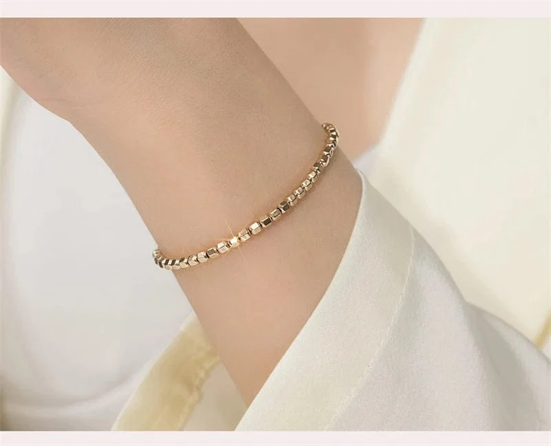 14K Gold gefülltes Perlenarmband, handgefertigt, anlaufgeschützter Schmuck, Boho-Armbänder, Fußkettchen für Frauen, Brautjungferngeschenk, Goldarmband