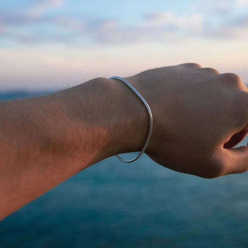 Modisches Schlangenkettenarmband aus Edelstahl für Frauen in Goldfarbe, Charm-Armbänder, Sommertrends 2022 im Schmuckgroßhandel