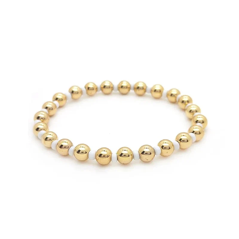 KKBEAD 18 K Gold Perlen Armbänder Y2k Vergoldet Perlen Stretch Armband Schmuck für Frauen Zubehör Pulseras Mujer Moda