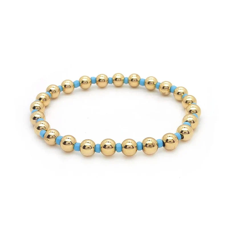 KKBEAD 18 K Gold Perlen Armbänder Y2k Vergoldet Perlen Stretch Armband Schmuck für Frauen Zubehör Pulseras Mujer Moda