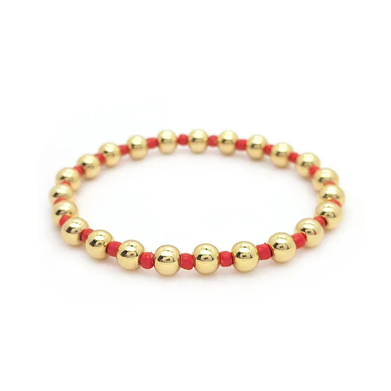 KKBEAD 18 K Gold Perlen Armbänder Y2k Vergoldet Perlen Stretch Armband Schmuck für Frauen Zubehör Pulseras Mujer Moda