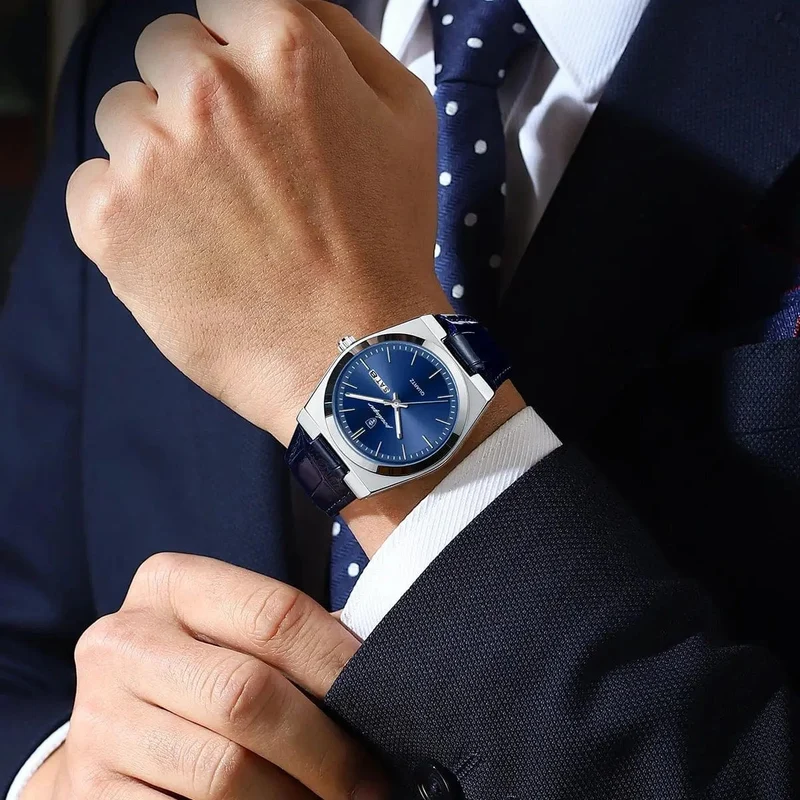 POEDAGAR Luxusuhr für Männer Militär Leder Mann Armbanduhr Quarzuhr Wasserdicht Leucht Datum Woche Herrenuhren Reloj + Box