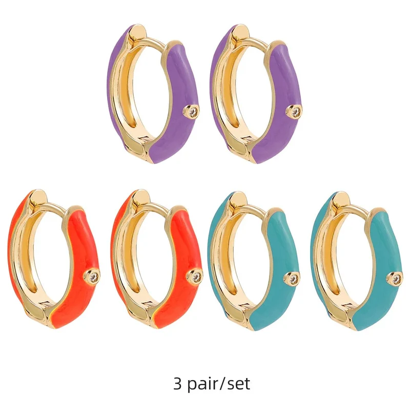 Boho-Ohrring-Set in verschiedenen Farben, rund, mit süßem Herz- und Sternanhänger für Damen und Mädchen
