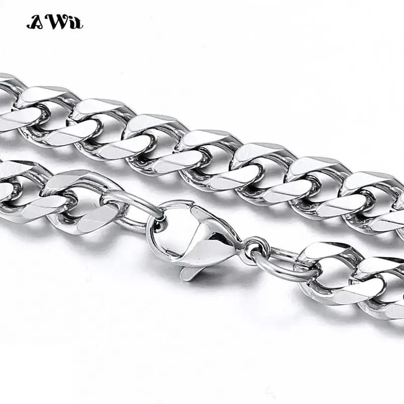 Awit Miniamlist Herrenarmband Goldschmuck Street Style Edelstahl 316L 18 Karat vergoldet kubanische Kettenarmbänder für Frauen