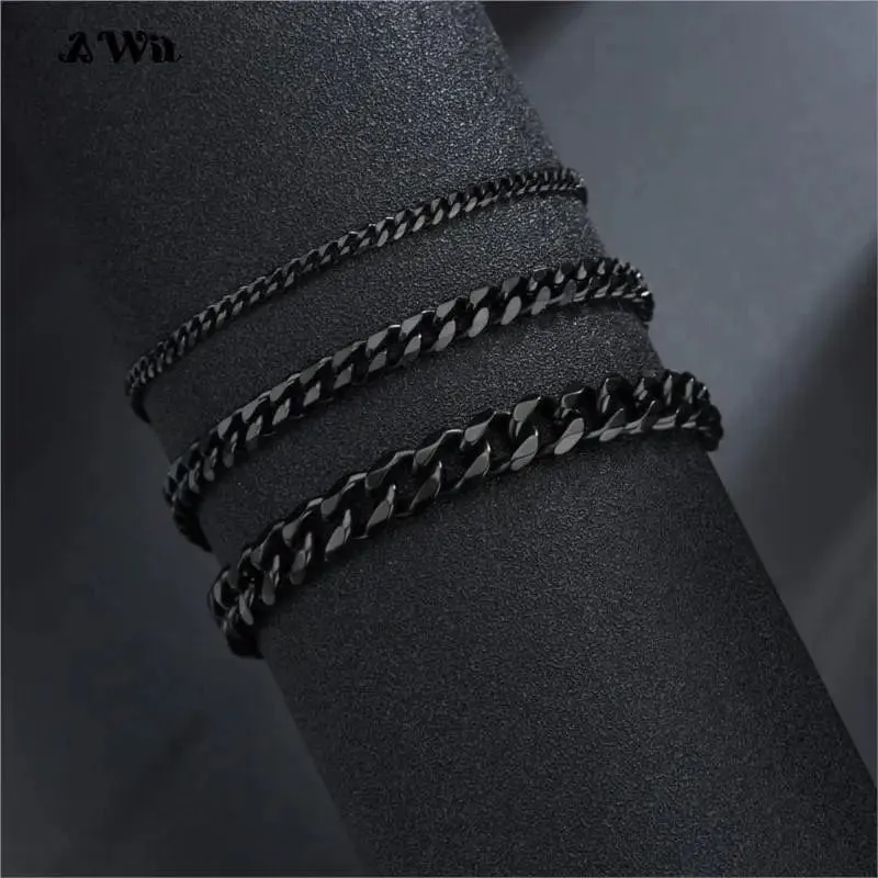 Awit Miniamlist Herrenarmband Goldschmuck Street Style Edelstahl 316L 18 Karat vergoldet kubanische Kettenarmbänder für Frauen