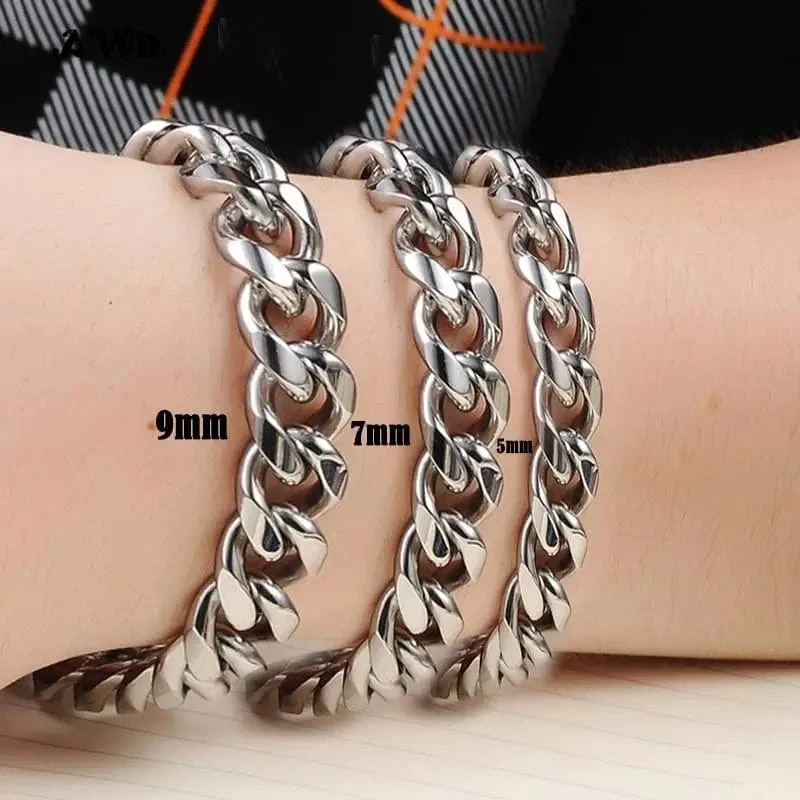 Awit Miniamlist Herrenarmband Goldschmuck Street Style Edelstahl 316L 18 Karat vergoldet kubanische Kettenarmbänder für Frauen