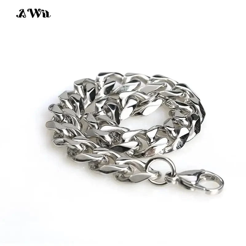 Awit Miniamlist Herrenarmband Goldschmuck Street Style Edelstahl 316L 18 Karat vergoldet kubanische Kettenarmbänder für Frauen