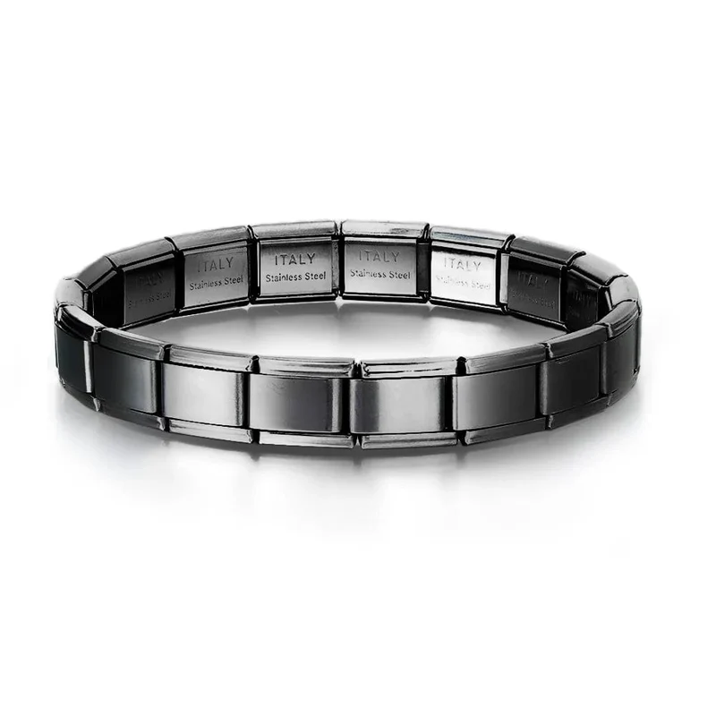 Italienische Charm-Armbänder DIY Grundkette Edelstahl Armreif Vielseitig Zusammengebaute Module Ideales Geschenk 9mm Universal Dropshipping