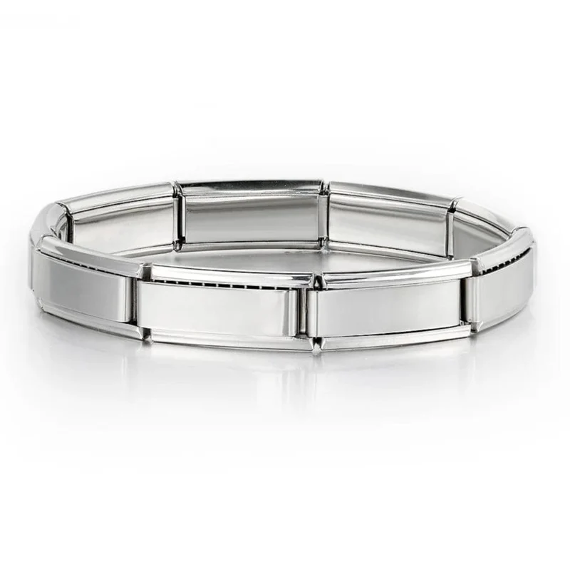 Italienische Charm-Armbänder DIY Grundkette Edelstahl Armreif Vielseitig Zusammengebaute Module Ideales Geschenk 9mm Universal Dropshipping