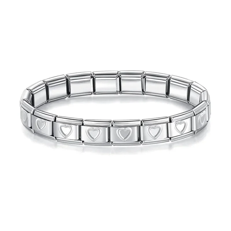 Italienische Charm-Armbänder DIY Grundkette Edelstahl Armreif Vielseitig Zusammengebaute Module Ideales Geschenk 9mm Universal Dropshipping