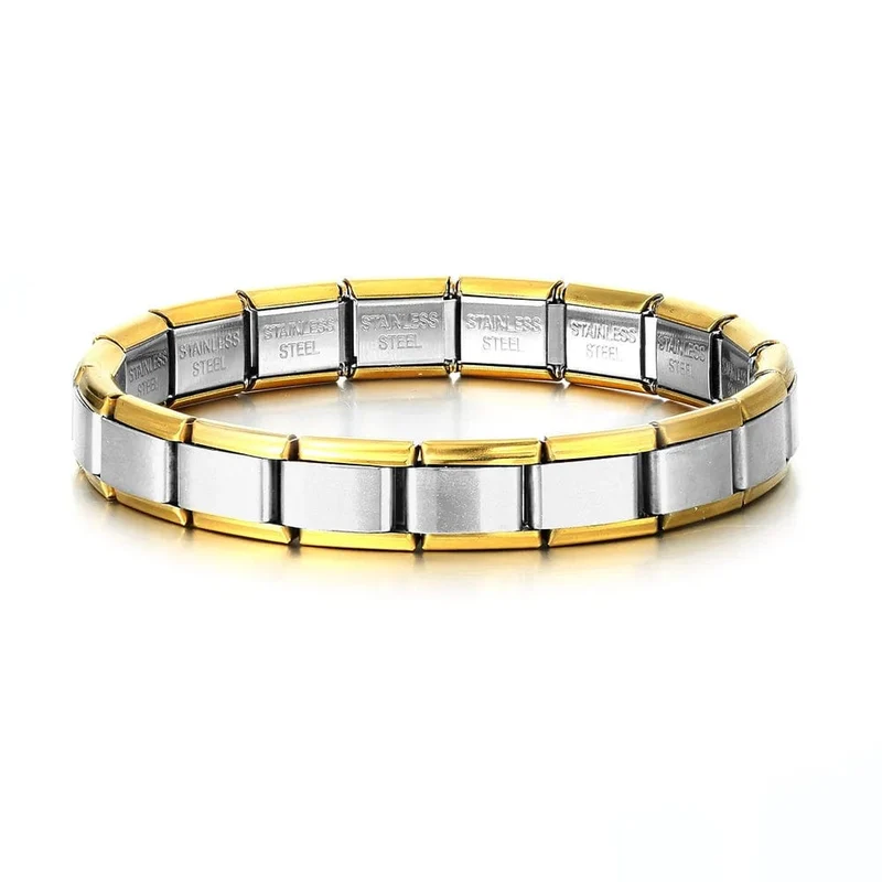 Italienische Charm-Armbänder DIY Grundkette Edelstahl Armreif Vielseitig Zusammengebaute Module Ideales Geschenk 9mm Universal Dropshipping