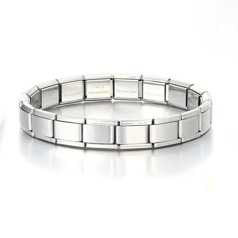 Italienische Charm-Armbänder DIY Grundkette Edelstahl Armreif Vielseitig Zusammengebaute Module Ideales Geschenk 9mm Universal Dropshipping