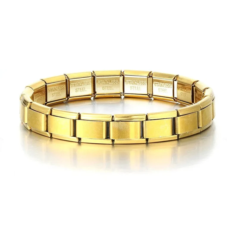 Italienische Charm-Armbänder DIY Grundkette Edelstahl Armreif Vielseitig Zusammengebaute Module Ideales Geschenk 9mm Universal Dropshipping