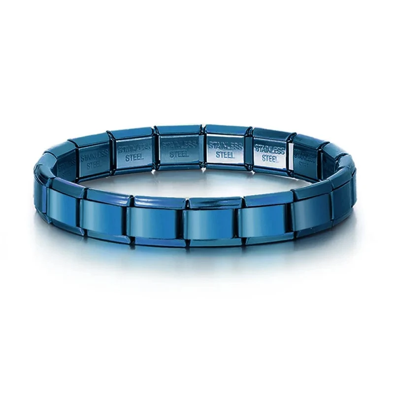 Italienische Charm-Armbänder DIY Grundkette Edelstahl Armreif Vielseitig Zusammengebaute Module Ideales Geschenk 9mm Universal Dropshipping