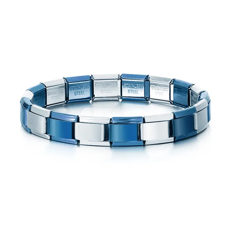 Italienische Charm-Armbänder DIY Grundkette Edelstahl Armreif Vielseitig Zusammengebaute Module Ideales Geschenk 9mm Universal Dropshipping