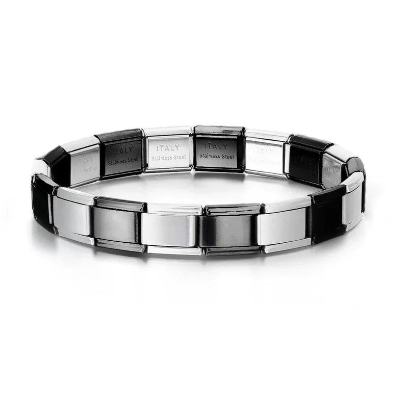 Italienische Charm-Armbänder DIY Grundkette Edelstahl Armreif Vielseitig Zusammengebaute Module Ideales Geschenk 9mm Universal Dropshipping