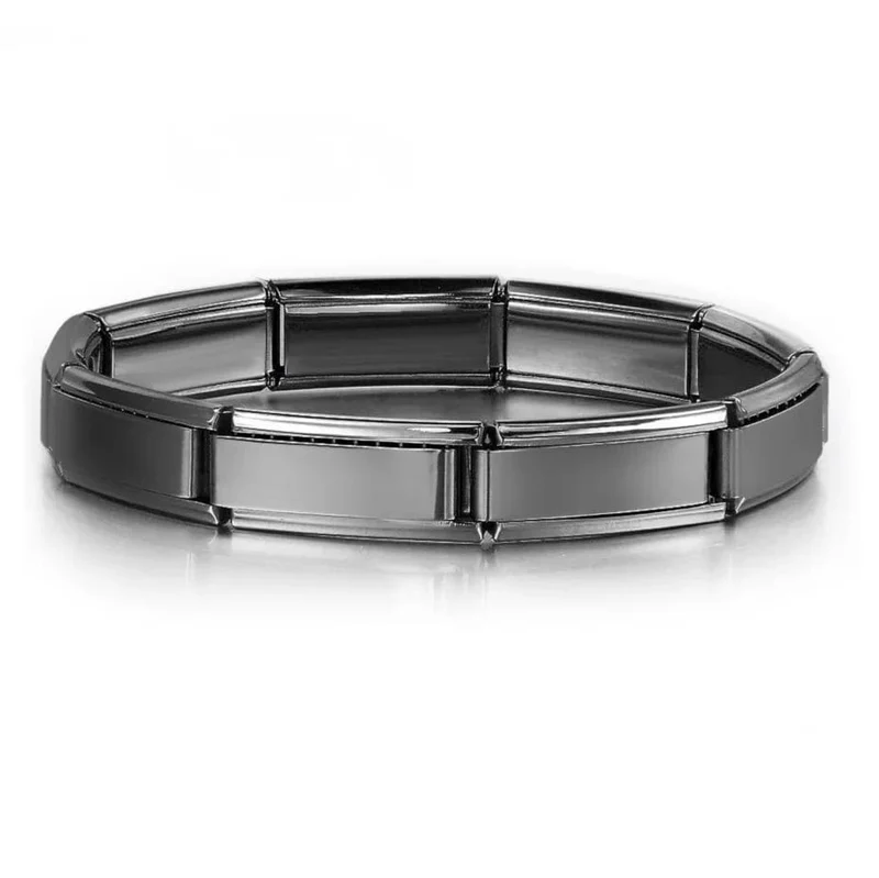 Italienische Charm-Armbänder DIY Grundkette Edelstahl Armreif Vielseitig Zusammengebaute Module Ideales Geschenk 9mm Universal Dropshipping
