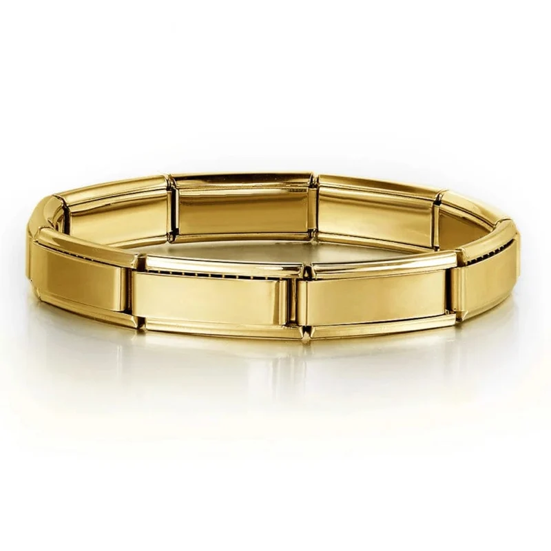 Italienische Charm-Armbänder DIY Grundkette Edelstahl Armreif Vielseitig Zusammengebaute Module Ideales Geschenk 9mm Universal Dropshipping