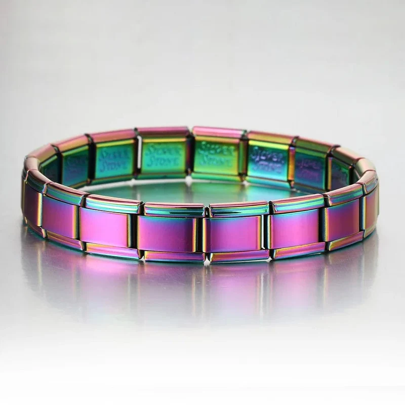 Italienische Charm-Armbänder DIY Grundkette Edelstahl Armreif Vielseitig Zusammengebaute Module Ideales Geschenk 9mm Universal Dropshipping